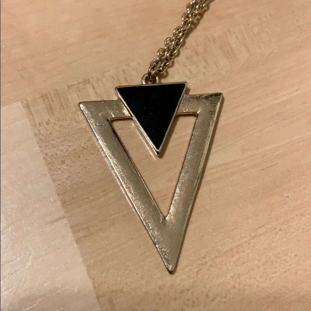 Gold long chain pendant